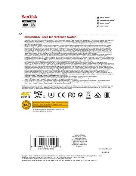 Tarjeta Micro SDXC SanDisk 128Gb para Nintendo Switch
