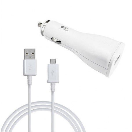 Cargador Samsung Para Coche Modelo EP-LN915U-WH con Cable USB a Micro USB ECB-DU4AWE Blanco | Sin Embalaje