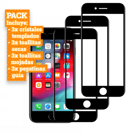 Protector Pantalla Completa Pack de 3 unidades para Apple iPhone 7 Plus | 8 Plus - Frikazo