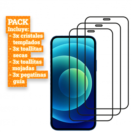 Protector Pantalla Completa Pack de 3 unidades para Apple iPhone 12 | 12 Pro - Frikazo