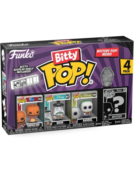 Pack de 4 Funko Bitty Pop! Disney Pesadilla Antes de Navidad Rey Calabaza Modelo 73020
