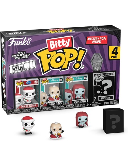 Pack de 4 Funko Bitty Pop! Disney Pesadilla Antes de Navidad Santa Jack Skellington Modelo 73022