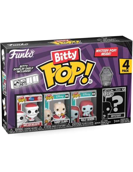 Pack de 4 Funko Bitty Pop! Disney Pesadilla Antes de Navidad Santa Jack Skellington Modelo 73022