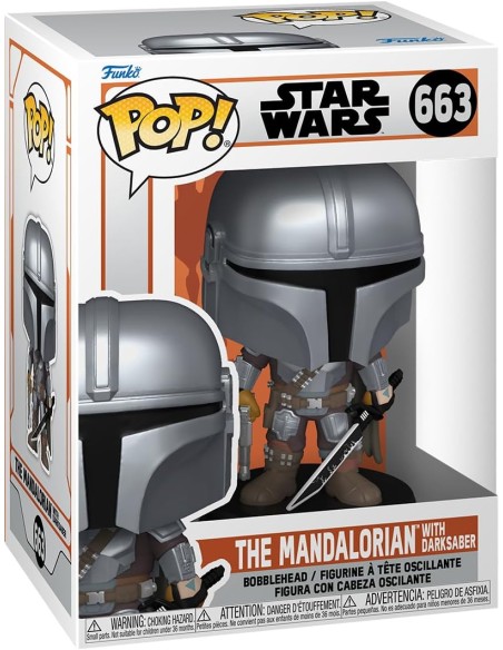 Figura Funko Pop! Star Wars The Mandalorian con Sable Oscuro Modelo 663 | 76550