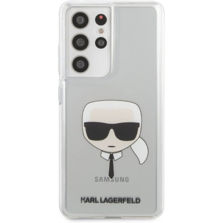 Funda Rígida Karl Lagerfeld diseño cara de Karl para Samsung Galaxy S21 Ultra 5G Transparente KLHCS21LKTR | Estado Genial Outlet