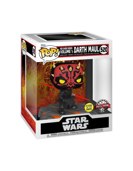 Figura Funko Pop! Star Wars Red Saber Series Darth Maul Modelo 520 | 63294 Edición Especial Brilla en la Oscuridad