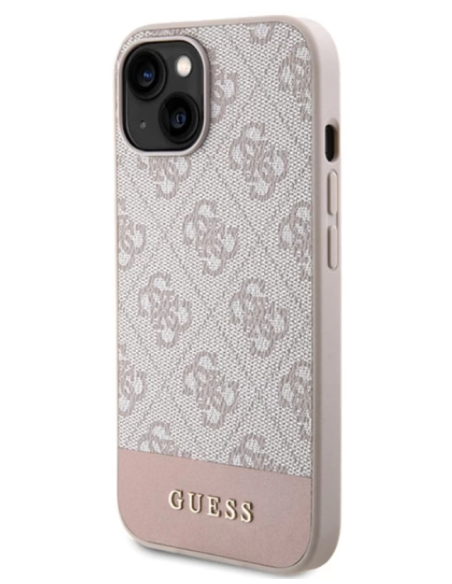 Funda Rígida Guess diseño 4G para Apple iPhone 15 |14 | 13 Color Rosa GUHCP15SG4GLPI