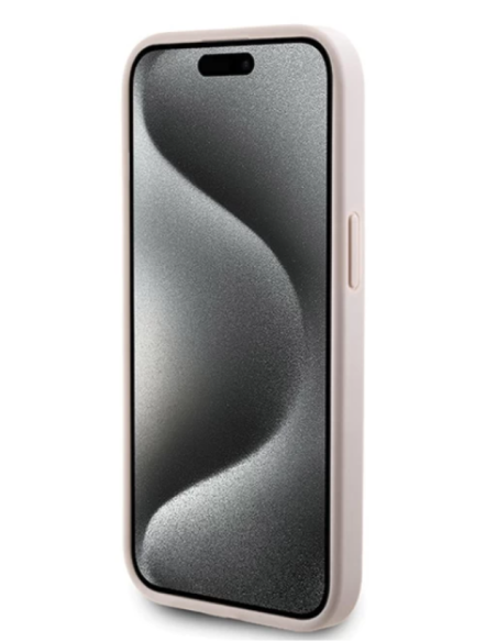 Funda Rígida Guess diseño 4G para Apple iPhone 15 |14 | 13 Color Rosa GUHCP15SG4GLPI