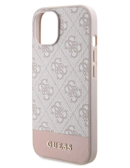 Funda Rígida Guess diseño 4G para Apple iPhone 15 |14 | 13 Color Rosa GUHCP15SG4GLPI