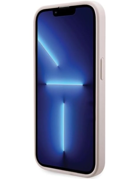 Funda Rígida Guess diseño 4G para Apple iPhone 15 Pro Max Color Rosa Franjas Verticales GUHMP15XP4RPSP