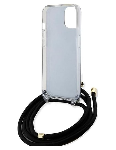 Funda Guess en Silicona diseño 4G con Cordón para iPhone 15 | 14 | 13 color Negro GUHCP15SHC4SEK