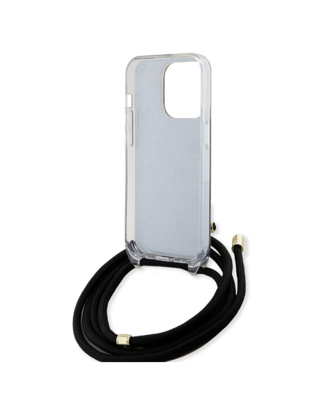 Funda Guess en Silicona diseño 4G con Cordón para iPhone 15 Pro color Negro GUHCP15LHC4SEK