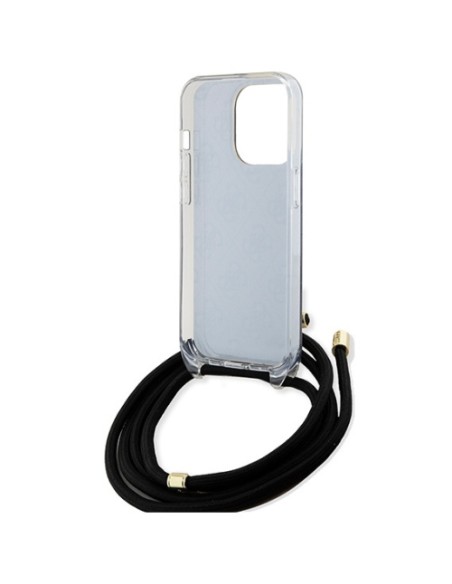 Funda Guess en Silicona diseño 4G con Cordón para iPhone 15 Pro Max color Negro GUHCP15XHC4SEK