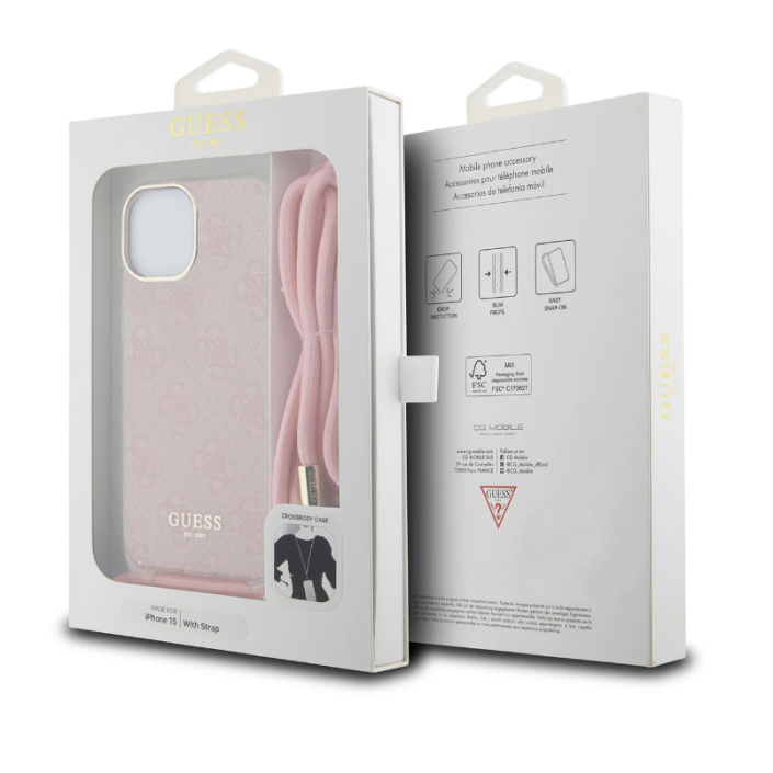 Funda Guess en Silicona diseño 4G con Cordón...