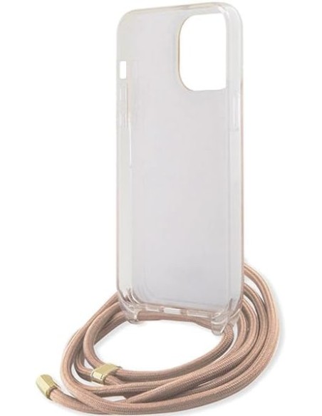 Funda Guess en Silicona diseño 4G con Cordón para iPhone 15 Pro color Rosa GUHCP15LHC4SEP
