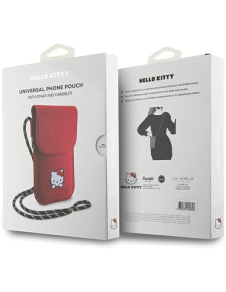 Funda Bolso Cartera Hello Kitty para Teléfono Daydreaming Cord color Rojo HKOWBSKCDKP