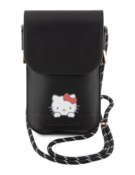 Funda Bolso Cartera Hello Kitty para Teléfono Daydreaming Cord color Negro HKOWBSKCDKK