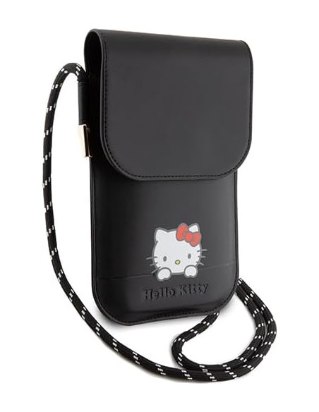 Funda Bolso Cartera Hello Kitty para Teléfono Daydreaming Cord color Negro HKOWBSKCDKK