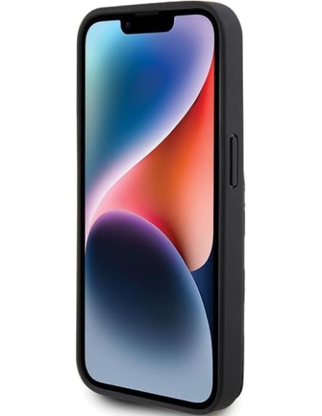 Funda Karl Lagerfeld para Apple iPhone 15 Pro Color Negro Modelo Saffiano Cardslots con Pie y Choupette KLHCP15LSAKCNSCK