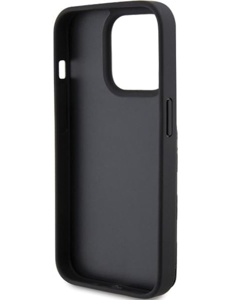 Funda Karl Lagerfeld para Apple iPhone 15 Pro Color Negro Modelo Saffiano Cardslots con Pie y Choupette KLHCP15LSAKCNSCK