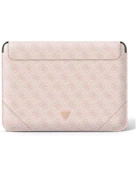 Funda Guess para portátil y tablet de 14" diseño 4G color Rosa con logo GUCS14P4TP