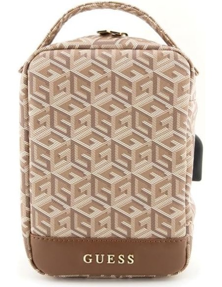 Bolso Organizador Guess Modelo GCube Stripe color Marrón GUHBHGCFSEW