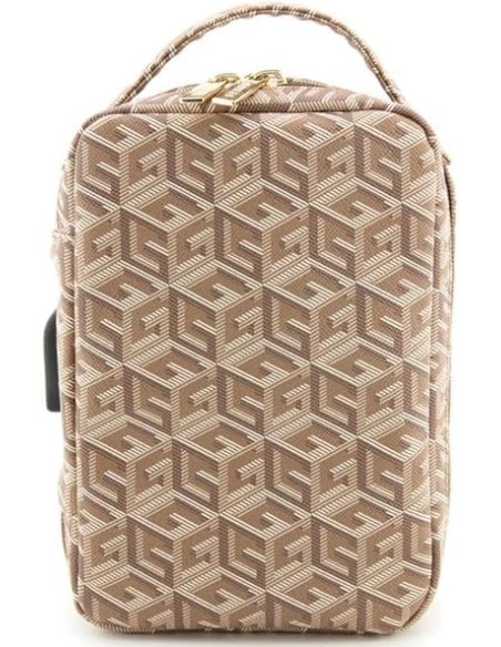 Bolso Organizador Guess Modelo GCube Stripe color Marrón GUHBHGCFSEW