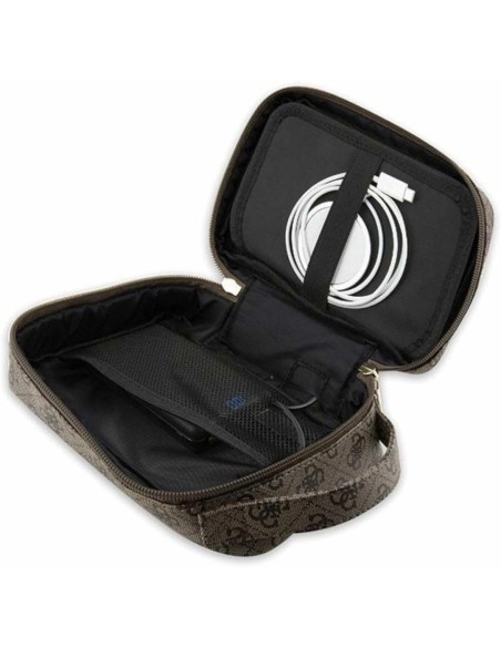 Bolso Organizador Guess Modelo 4G color Marrón Estampado de rayas GUHBP4RPSW