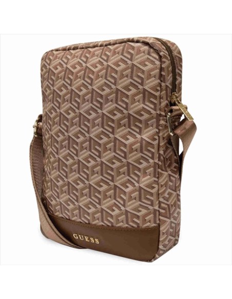 Funda Bolso Guess para tablet 10" Modelo GCube Stripe color Marrón GUTB10HGCFSEW