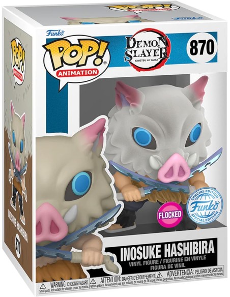 Figura Funko Pop! Animación Demon Slayer Inosuke Hashibira Modelo 875 | 40621 Edición Especial Flocked