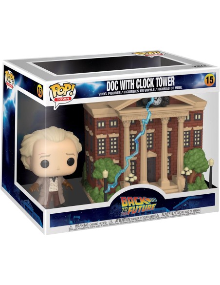 Figura Funko Pop! Town Regreso al Futuro Doc con Reloj de la Torre Modelo 15 | 46910