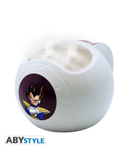 Taza Mágica de Cerámica Abystyle Bola de Dragón Z Modelo Cápsula Espacial Vegeta