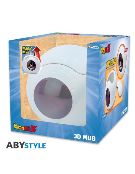 Taza Mágica de Cerámica Abystyle Bola de Dragón Z Modelo Cápsula Espacial Vegeta