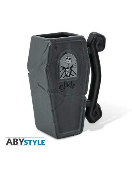 Taza de Cerámica Abystyle Pesadilla Antes de Navidad Modelo Ataúd de Jack