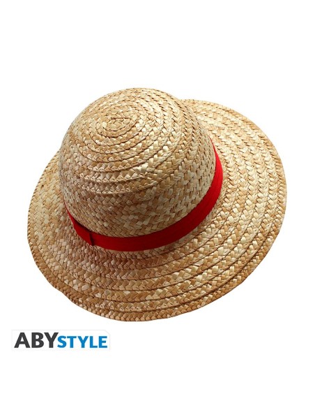 Sombrero de Paja Abystyle One Piece Modelo Luffy Straw Color Beige y cinta Roja