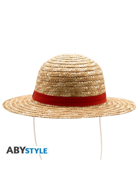 Sombrero de Paja Abystyle One Piece Modelo Luffy Straw Color Beige y cinta Roja