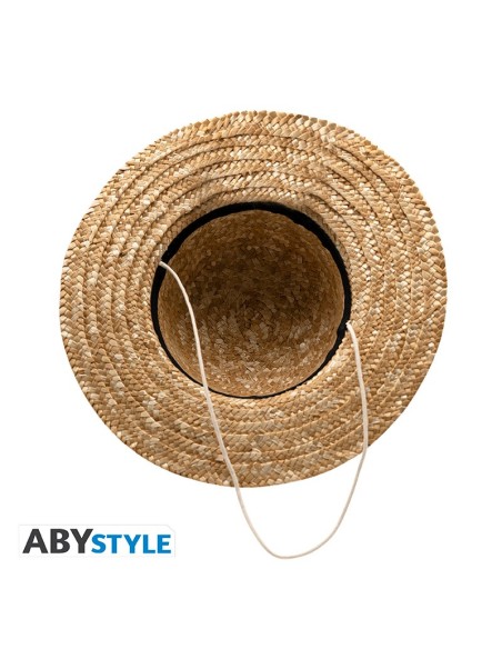 Sombrero de Paja Abystyle One Piece Modelo Luffy Straw Color Beige y cinta Roja