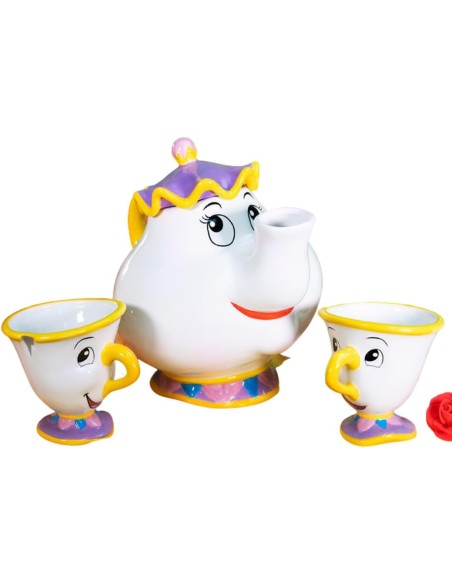 Tetera de Cerámica Abystyle Disney La Bella y la Bestia Modelo Sra. Potts y Chip