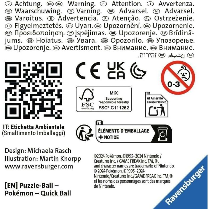 Puzzle 3D Pokemon Pokeballs Modelo Veloz Ball