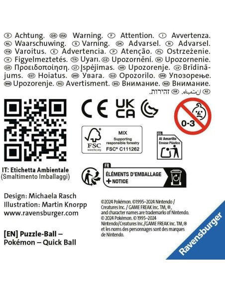 Puzzle 3D Pokemon Pokeballs Modelo Veloz Ball