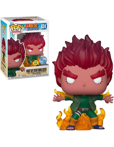 Figura Funko Pop! Animación Naruto Shippuden Might Guy (Eight Inner Gate) Modelo 824 | 66484 Brilla en la Oscuridad