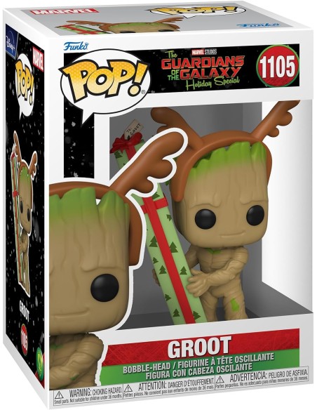 Figura Funko Pop! Marvel Guardianes de la Galaxia Groot Especial Navidad Modelo 1105 | 64332