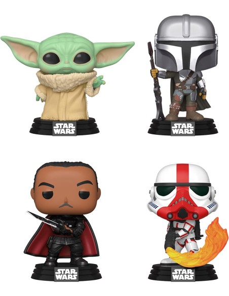 Figura Funko Pop! Star Wars Grogu | The Mandalorian | Moff Gideon | Incinerator Stormtrooper Pack-4 | 58570 Edición Especial