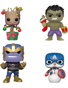 Figura Funko Pop! Marvel Happy Holidays Hulk| Groot | Cap...