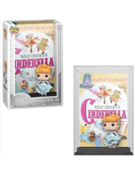 Figura Funko Pop! Cover Portada de Película Disney 100 Aniversario Cenicienta con Jaq Modelo 12 | 67498