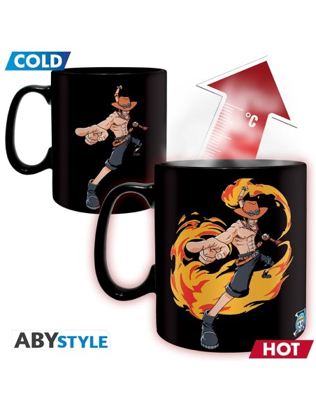 Taza Térmica de Cerámica Abystyle One Piece Modelo Luffy & Ace