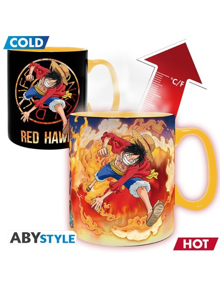 Taza Térmica de Cerámica Abystyle One Piece Modelo Luffy & Sabo