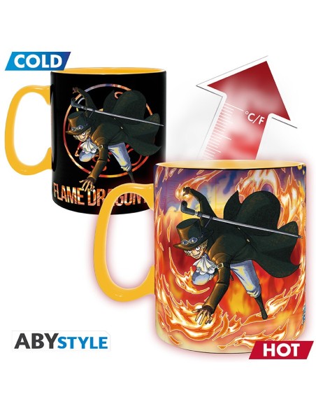 Taza Térmica de Cerámica Abystyle One Piece Modelo Luffy & Sabo