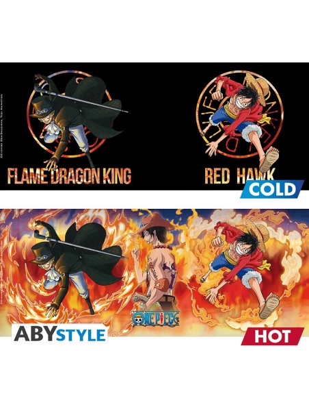 Taza Térmica de Cerámica Abystyle One Piece Modelo Luffy & Sabo