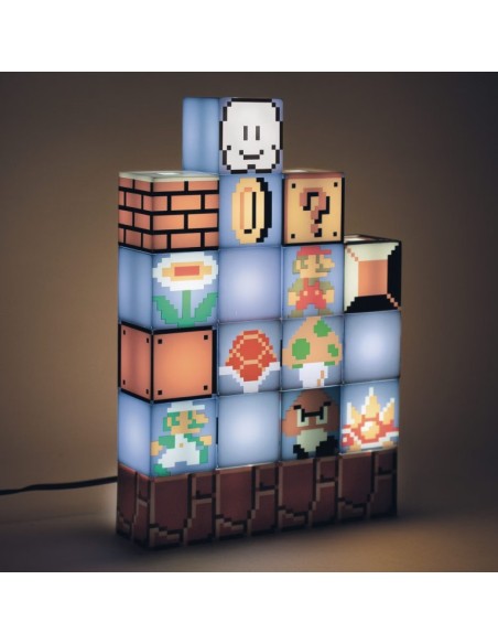 Lámpara de Led Paladone Súper Mario Bros Modelo Bloques